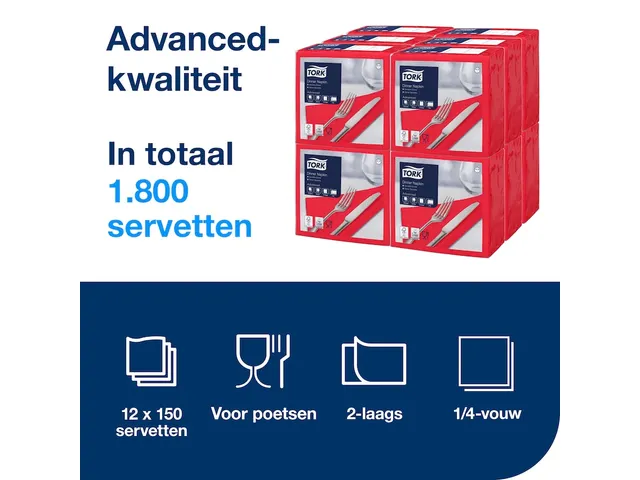 Tork 478752 Dinnerservet Advanced Rood 39x39cm