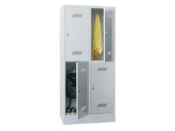 dubbeldekse locker,HxBxD 1850x800x500mm,2x2vak.,RAL7035,front RAL5012