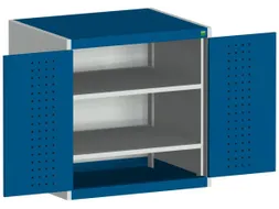 kast met geperforeerde platen,HxBxD 800x800x650mm,2xStalen bodem