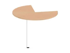 aanbouwtafel,i.h.v.,HxØ 720-840x1000mm,driekwartrond,NE-esdoorn