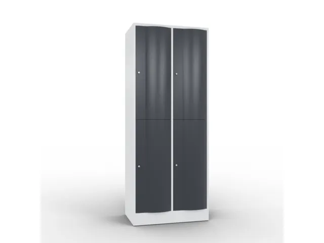 lockerkast cil.slot 1950x770x540mm 2x2 vakken RAL7035 front RAL7021