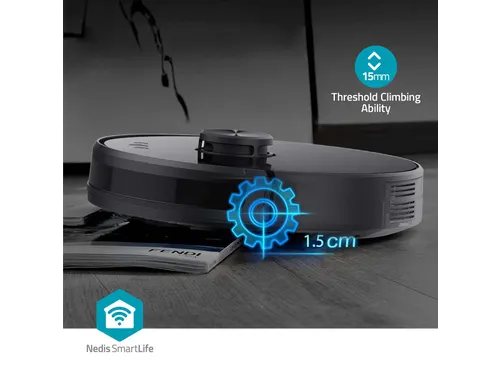 Robotstofzuiger Nedis wifi laser 3-in-1 zwart