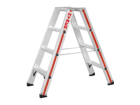 trapladder,beide zijden,2x4treden,Stand H 0,45m,balk L 1,04m,aluminium