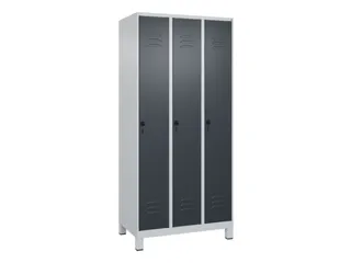 locker,HxBxD 1950x900x500mm,3vak,vak B 300mm,draaigrendel,voeten - 1