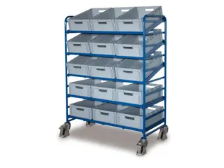 Etagewagen 250kg 15 Eurobakken 1695x1350x665mm 5 Etages Open Frame - 1