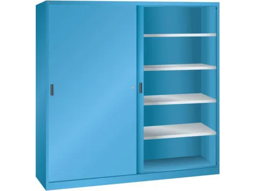 schuifdeurkast 1950x2000x580mm 8xStalen bodem scheidingswand RAL5012