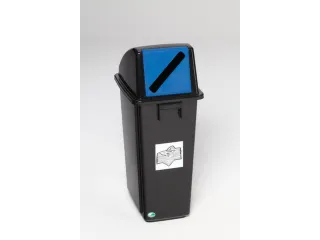 Afvalverzamelaar v. papier,1x58l,HxBxD 810x335x460mm,romp PP zwart - 2