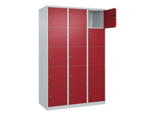 lockerkast,HxBxD 1850x1200x500mm,3x5vakken,vak B 400mm,cil.-slot