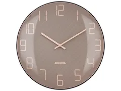 Wandklok Nextime dia 35cm bolvormig glas roze kunststof Shade