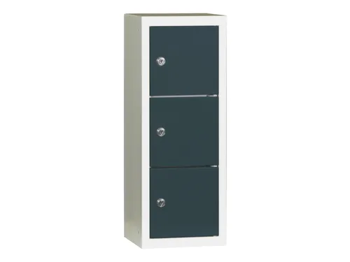 lockerkast,HxBxD 598x225x200mm,1x3vakken,RAL7035,front RAL7016