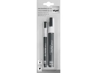 Krijtstift Sigel wit set 2 stuks ronde- en beitelpunt - 7