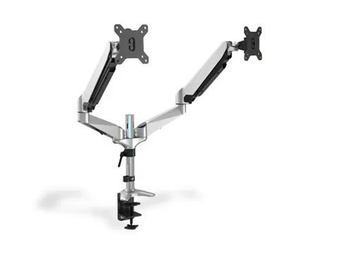 Monitorarm 2 Schermen 15-32 Inch Gasveer Zilver