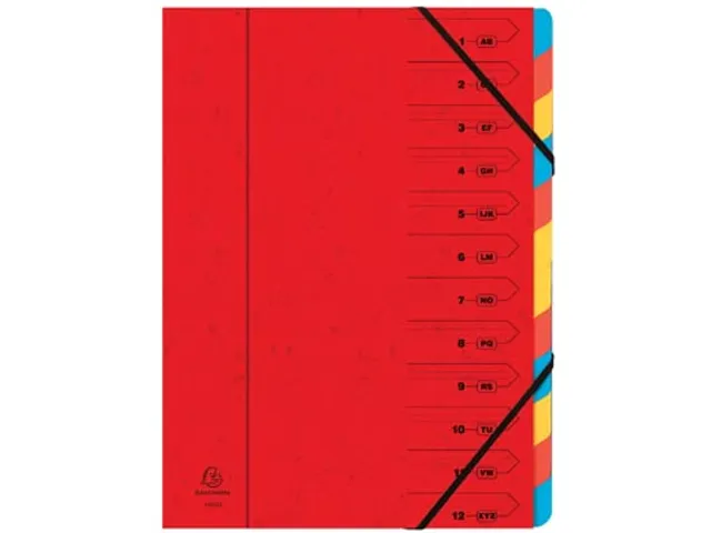 Sorteermap 12-delig, rood