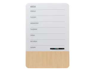 Glasmagneetbord Naga 40x60cm weekplanner GB wit/hout - 1