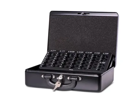 Geldkist met Euro muntinzet Zwart