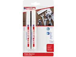 Viltstift edding 750 lakmarker rond 2-4mm blister à 2 stuks wit