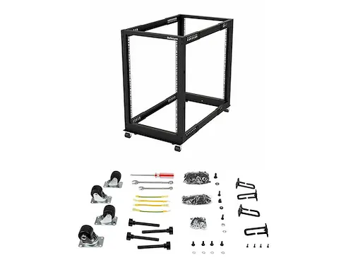 18U 19 inch open frame server rack Zwart