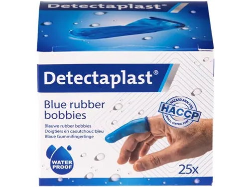 Vingerbobs Rubber Latexvrij Blauw Pak van 25 stuks Universele Maat