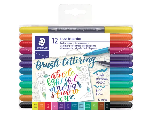 Brushpen Staedtler 3004 lettering duo 0.5-6mm blister à 12st ass