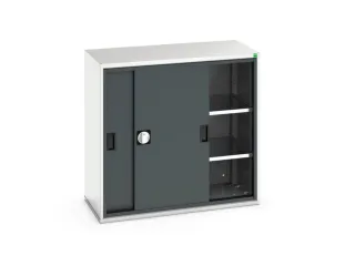 werkplaatskast 1000x1050x550mm 2xStalen bodem RAL7035 front RAL7016 - 1