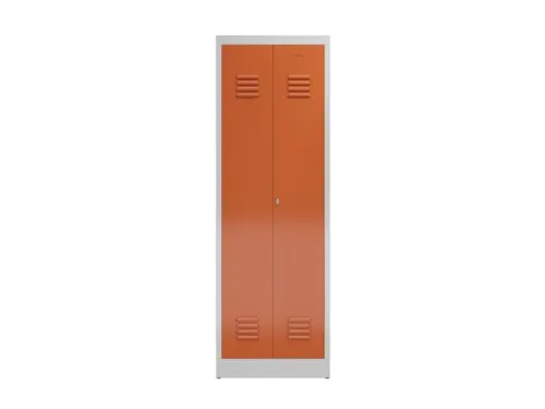garderobekast 1800x590x500mm 2vak klink sokkel RAL7035 RAL300