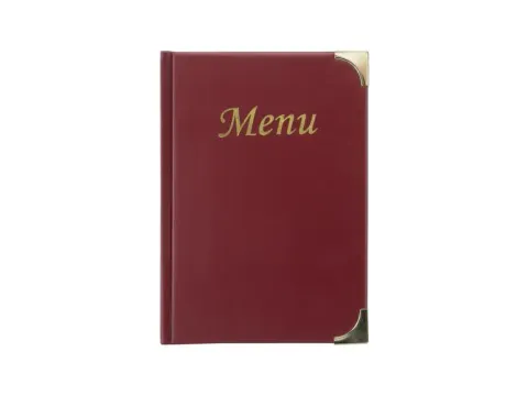 Menukaart Securit A5 4 tas wijnrood lederlook