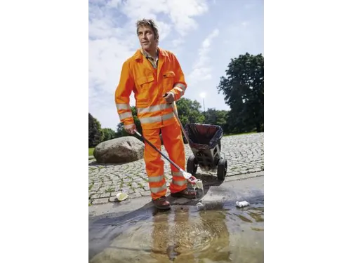 Veegwagen met vuilniszakhouder en apparaathouder