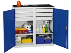 Draaideurkast Hxbxd 1000x1000x500mm 6laden 2legborden Ral5010