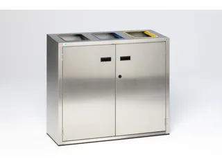 afvalverzamelstation 3x90 iter 900x1000x420mm RVS kleurmarkering - 1