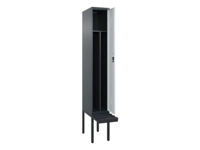 locker met bank,voor scheiding van kleding,HxBxD 2120x300x815mm,1vak