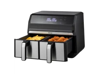 Airfryer Inventum 2x4l 1700w zwart rvs - 1