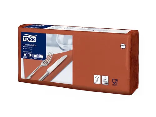 Tork 477216 Lunch Servet 2-laags 1/4 Vouw Terracotta 33x33cm