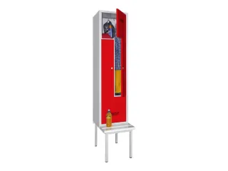 Z-garderobekast,HxBxD 2100x400x800mm,vak B 400mm,RAL7035,front RAL3000 - 2