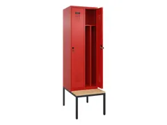 locker met bank,voor scheiding van kleding,HxBxD 2120x600x815mm,2vak