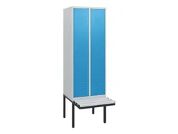 locker met bank,HxBxD 1950x600x815mm,2vak,vak B 300mm,cil.-slot