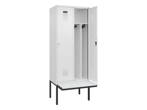 locker met bank,voor scheiding van kleding,HxBxD 2120x800x815mm,2vak