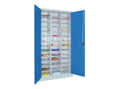 Postsorteerkast met Deuren HxBxD 1950x1000x400mm Ral7035 Front Ral5012