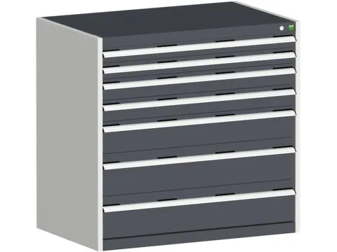 ladekast HxBxD 1000x1050x650mm 7laden RAL7035 front RAL7016