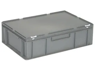 Euronorm Stapelkrat Pe Hxlxb 180X600X400Mm 33L Met Deksel Grijs - 1