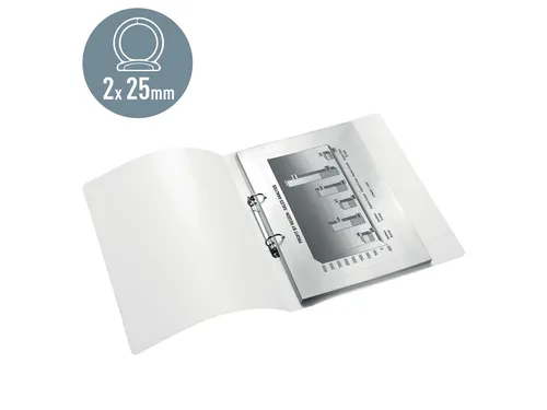 Ringband Leitz WOW A4 2-rings O-mech 25mm PP wit