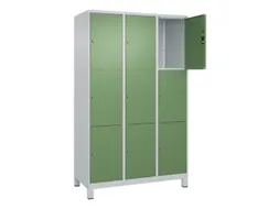 lockerkast,HxBxD 1950x1200x500mm,3x3vakken,vak B 400mm,cil.-slot
