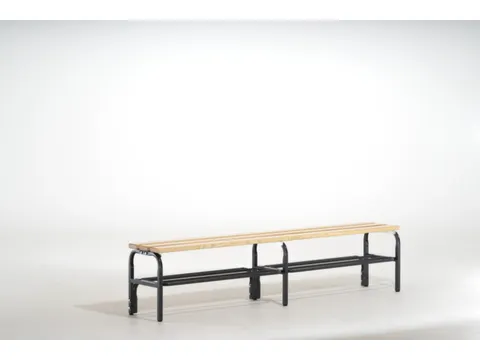 banc-patère HxLxP 450x1500x350mm barrettes en bois RAL7016