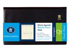 Agenda 2026 Ryam Compact Suprema 7dagen/2pagina's ringplastic zwart