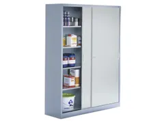 schuifdeurkast,HxBxD 1950x1600x600mm,romp RAL7035,front RAL7035