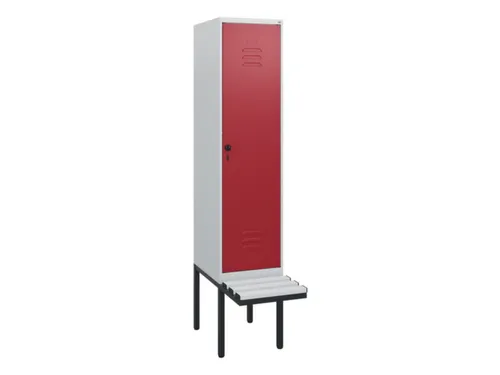 locker met bank,HxBxD 1950x400x815mm,1vak,vak B 400mm,draaigrendel