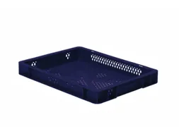 Euronorm-stapelbak 4.5l 50x400x300mm Wanden/bodem Opengewerkt Blauw