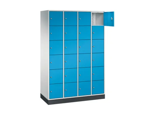 lockerkast,RAL 7035/RAL 5012,HxBxD 1950x1220x500mm,4x6vakken,cil.-slot