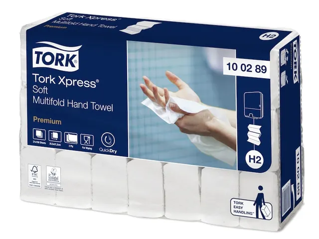 Tork 100289 Xpress Handdoek Premium H2 I-vouw Soft 2-laags 21x150st