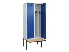 locker met bank,voor scheiding van kleding,HxBxD 2120x800x815mm,2vak