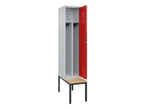 locker met bank,voor scheiding van kleding,HxBxD 2120x400x815mm,1vak